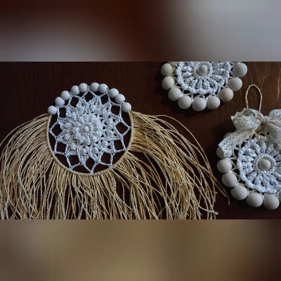 دیوارکوب رافیا و چوب