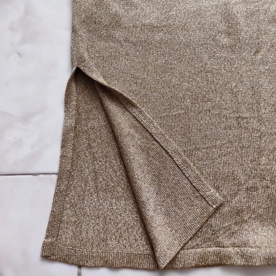 دامن بافت ایتالیایی طلایی