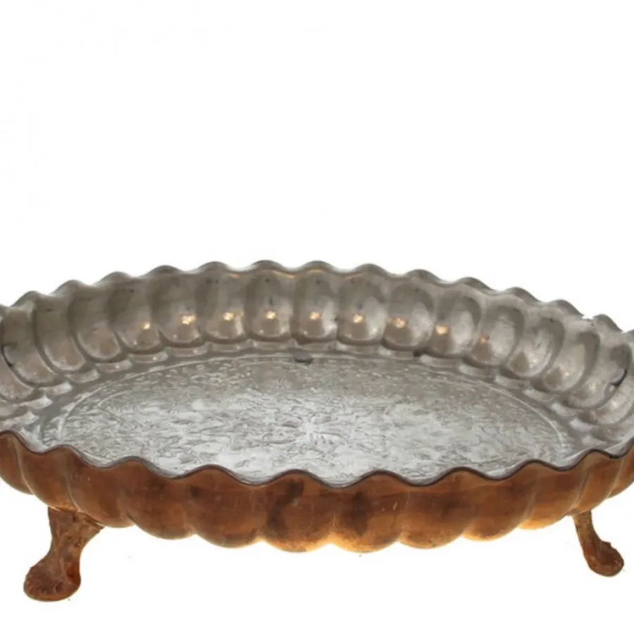 ظرف سرو پایه داری مسی