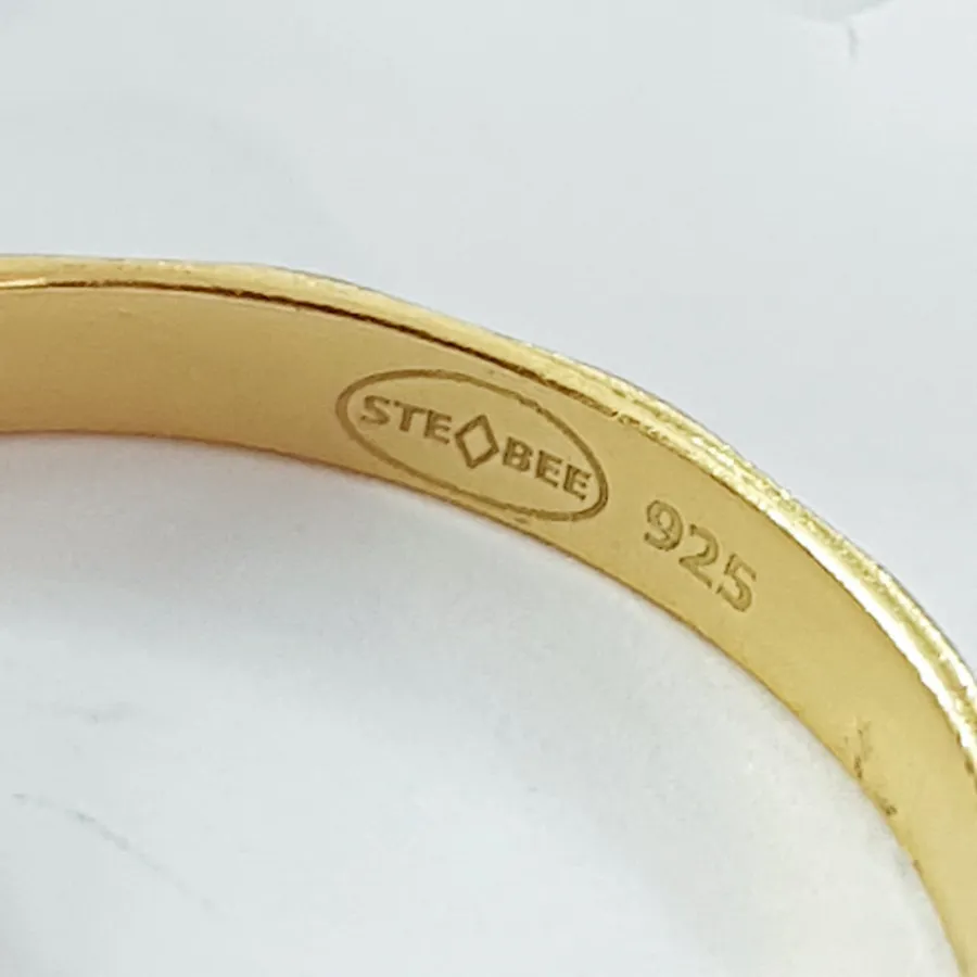 انگشتر حلقه نقره طلایی