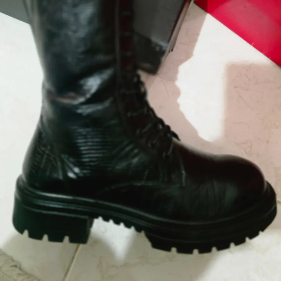 بوت بلند مشکی نوین چرم