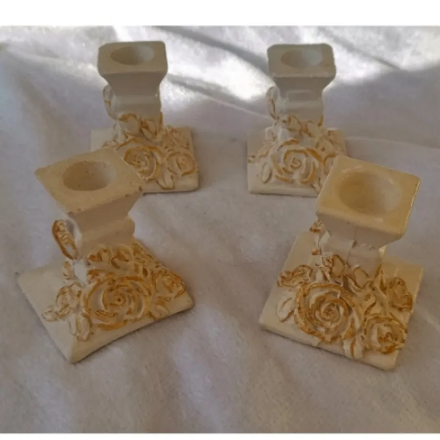 یک جفت شمعدان  گل رز