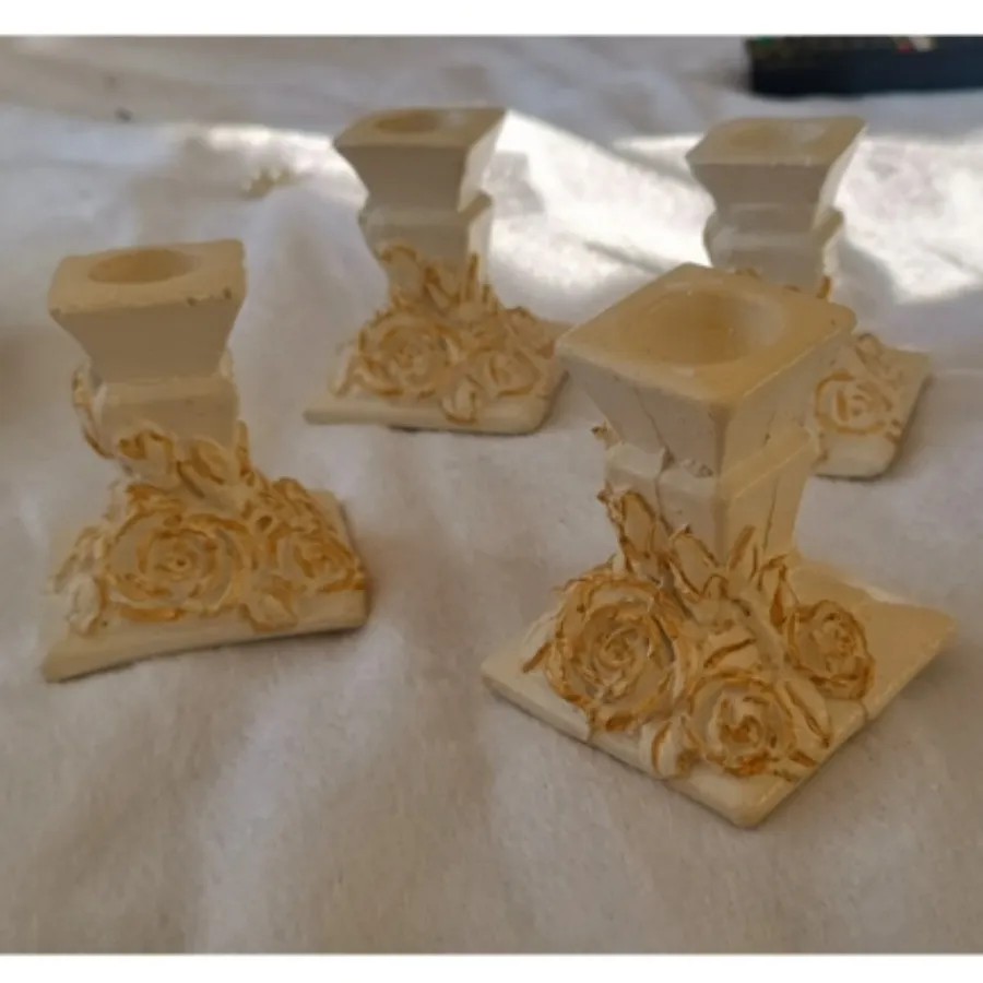 یک جفت شمعدان  گل رز