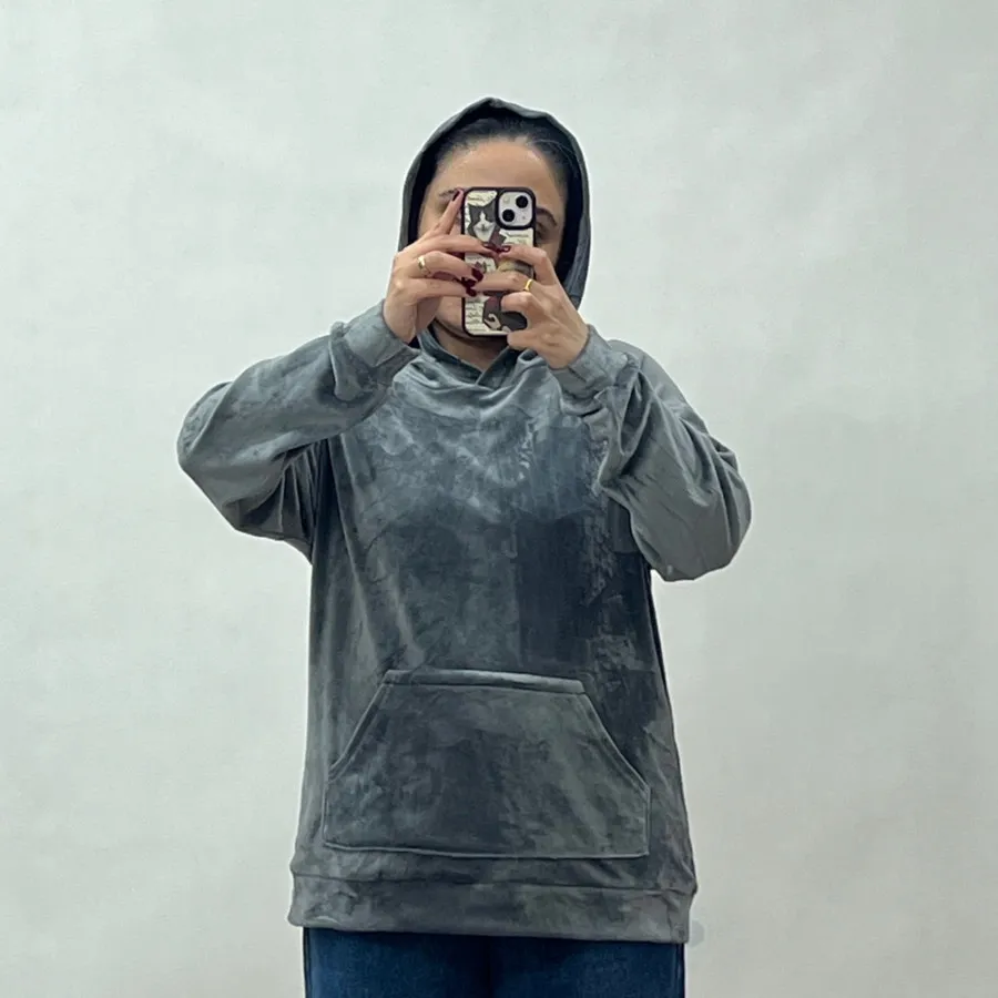 هودی مخمل کلاه دار