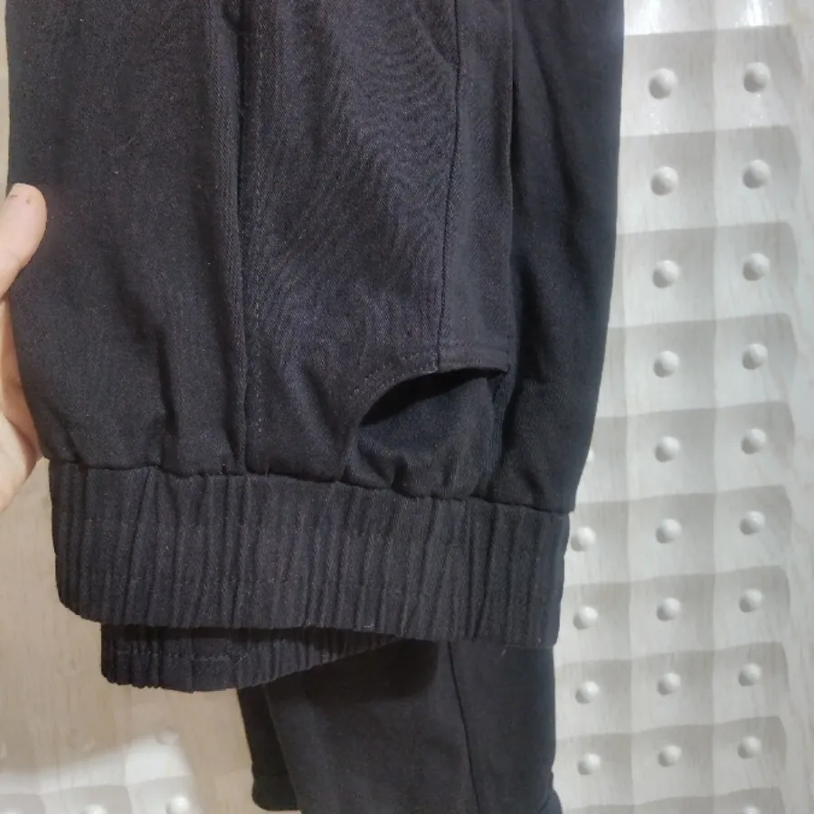 شلوار کتان کش مشکی