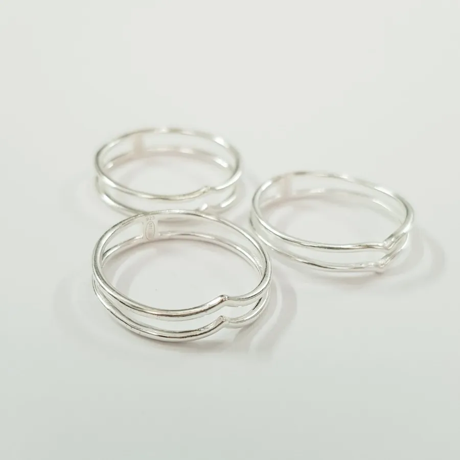 انگشتر نقره 925 دو ردیفه