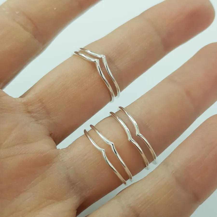 انگشتر نقره 925 دو ردیفه