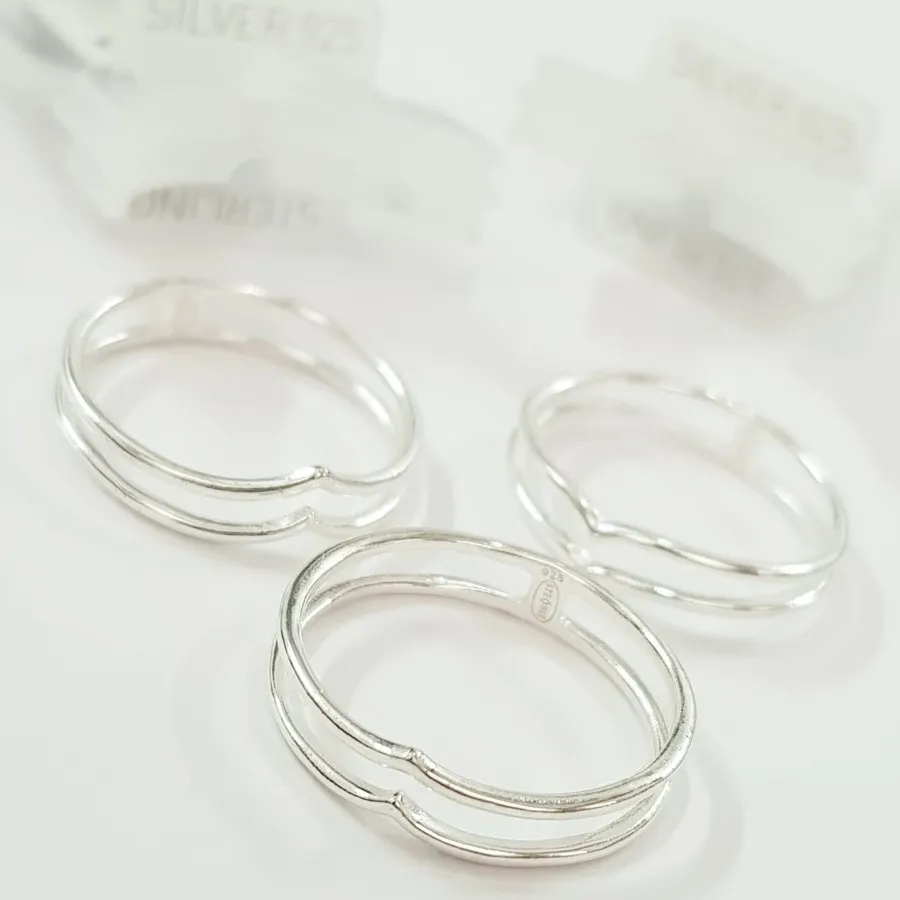 انگشتر نقره 925 دو ردیفه