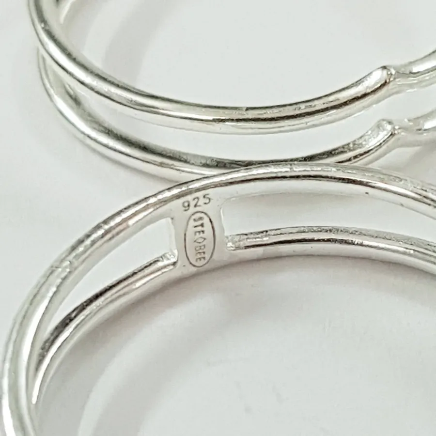 انگشتر دو ردیفه نقره 925