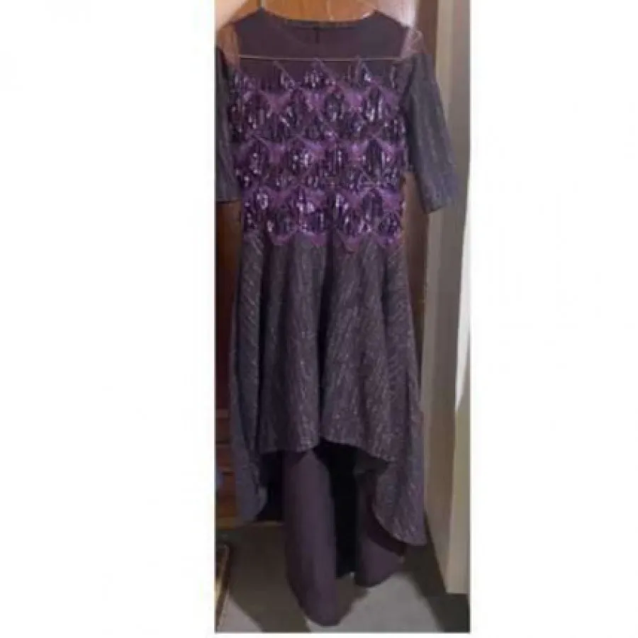 پیراهن زردوزی بنفش