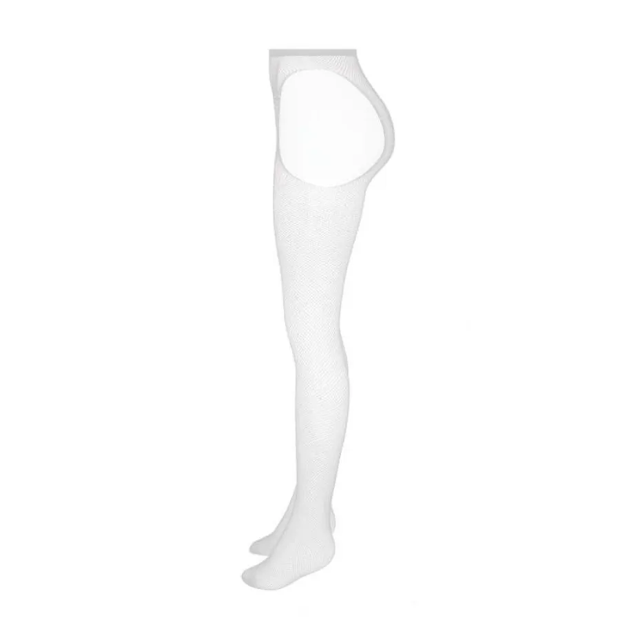 جوراب شلواری سفید نگیندار