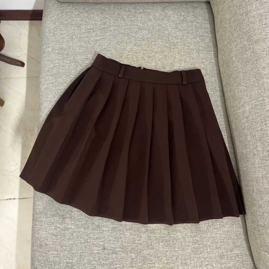 دامن قهوه ای پیله دار