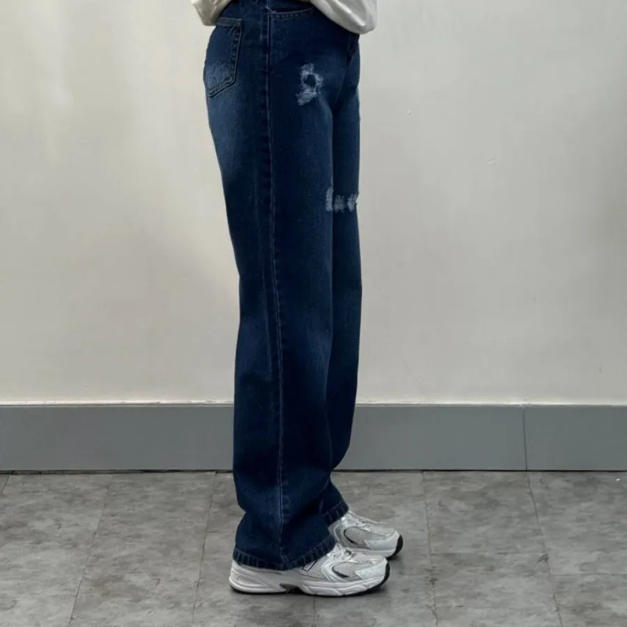 شلوار نیم بگ سرمه ای