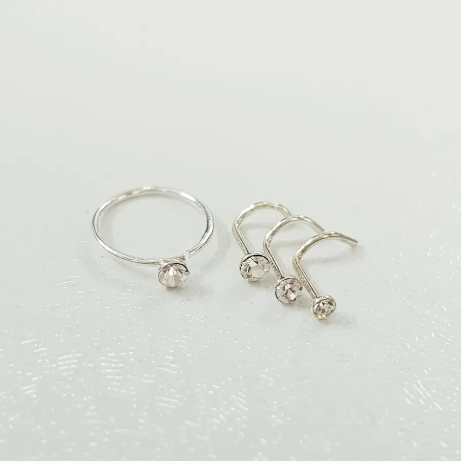 پک پیرسینگ بینی نقره 925