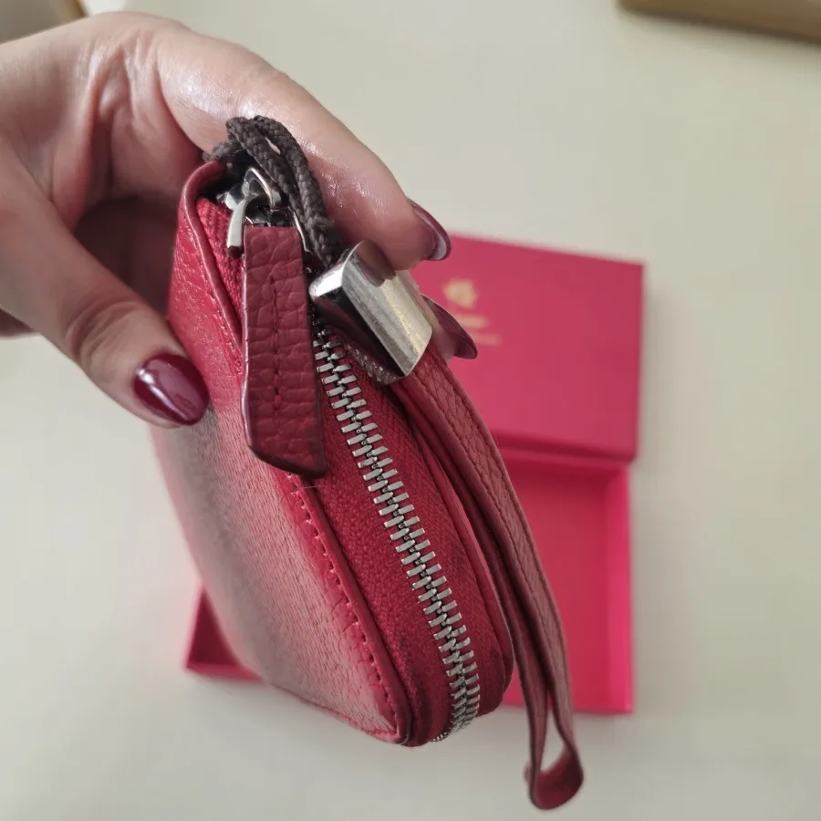 کیف پول نوین چرم آلبالویی