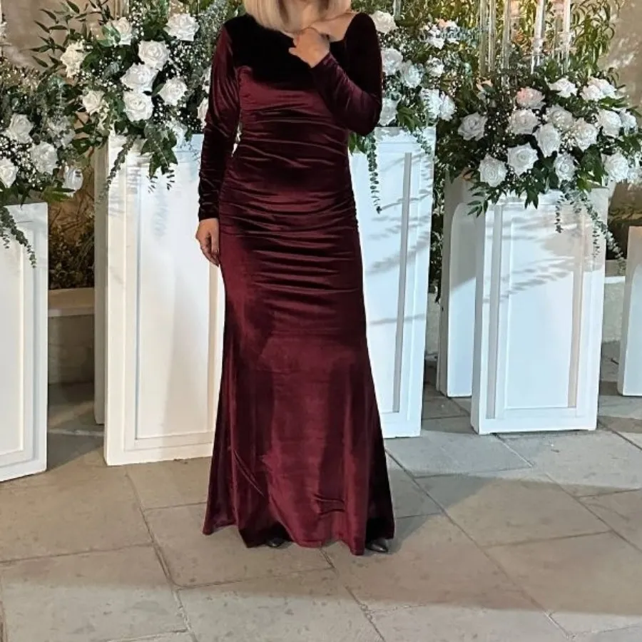 پیرهن مخمل زرشکی