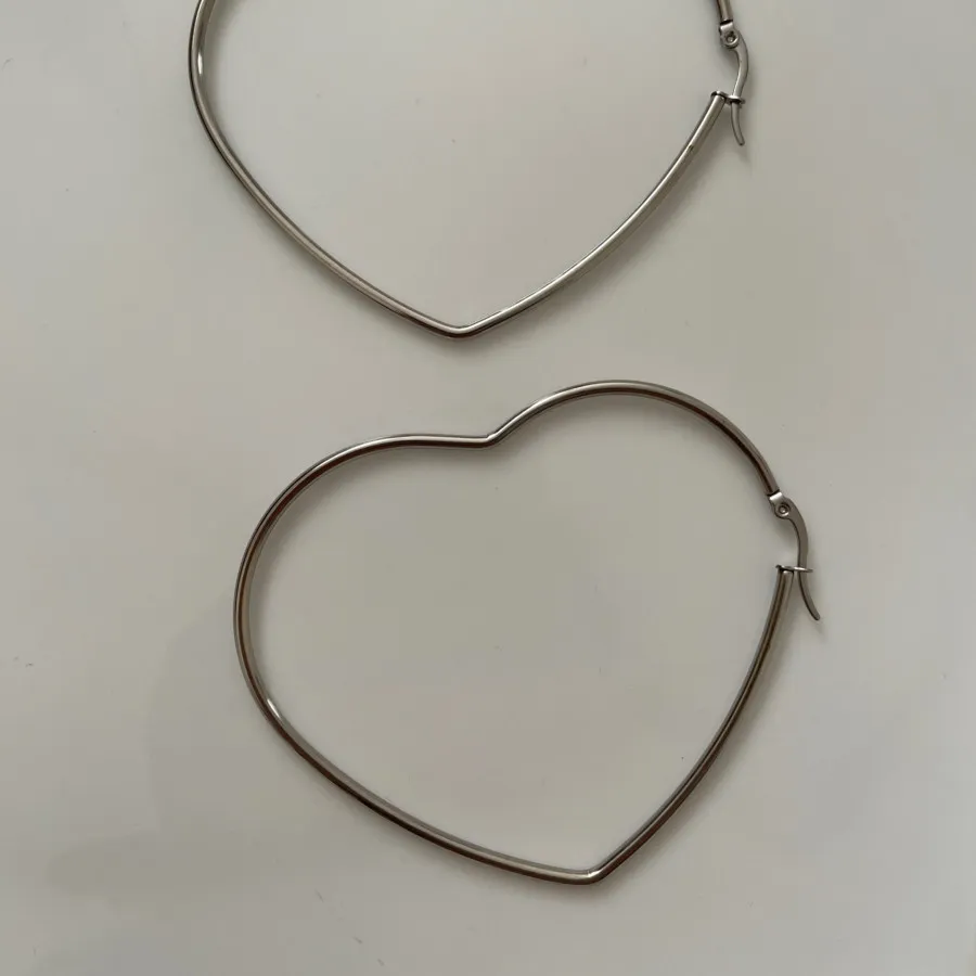 گوشواره قلبی استیل بزرگ