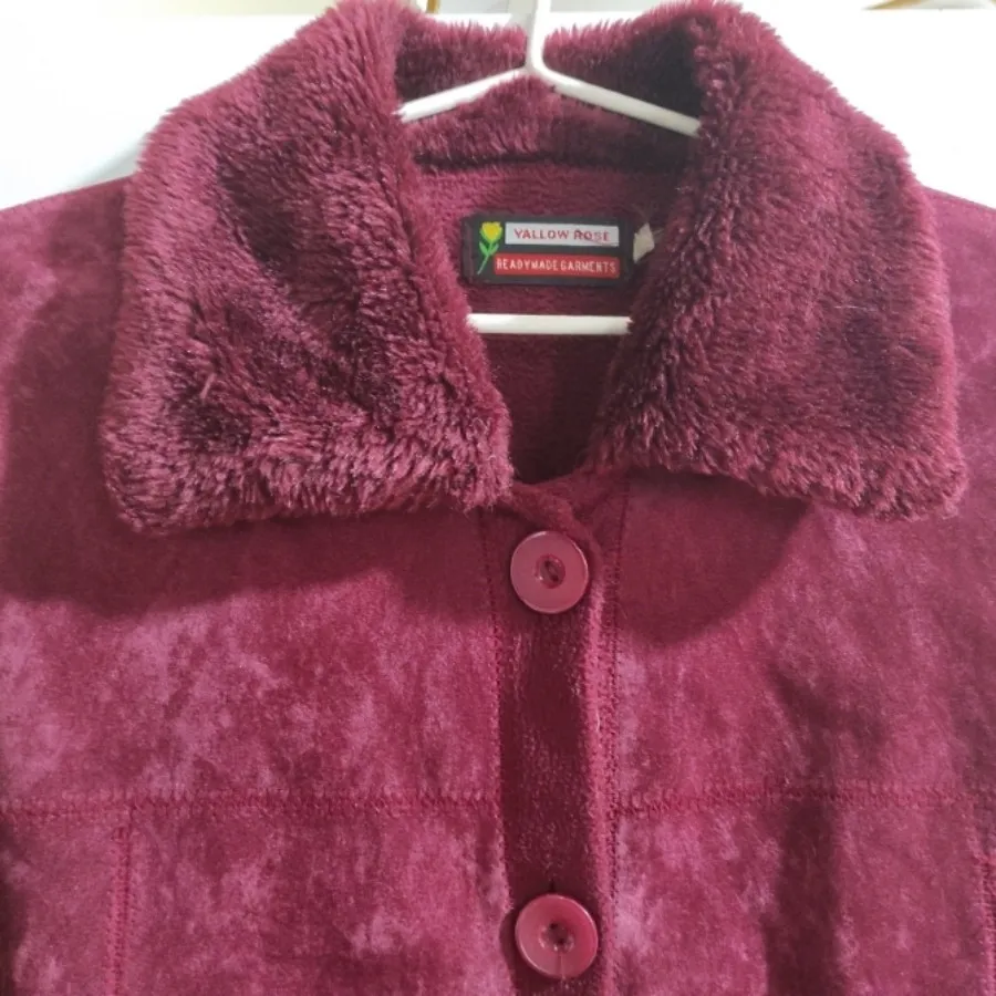 پالتو زرشکی مخمل کوبیده