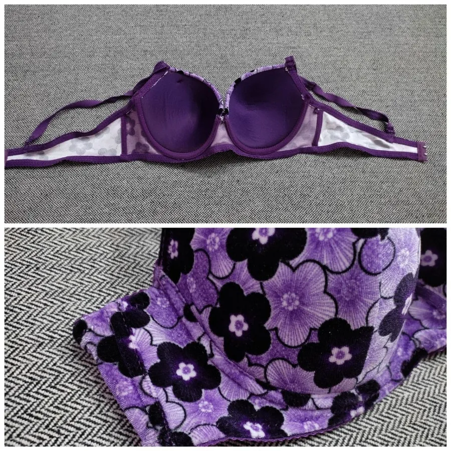 سوتین مخمل بنفش جذاب