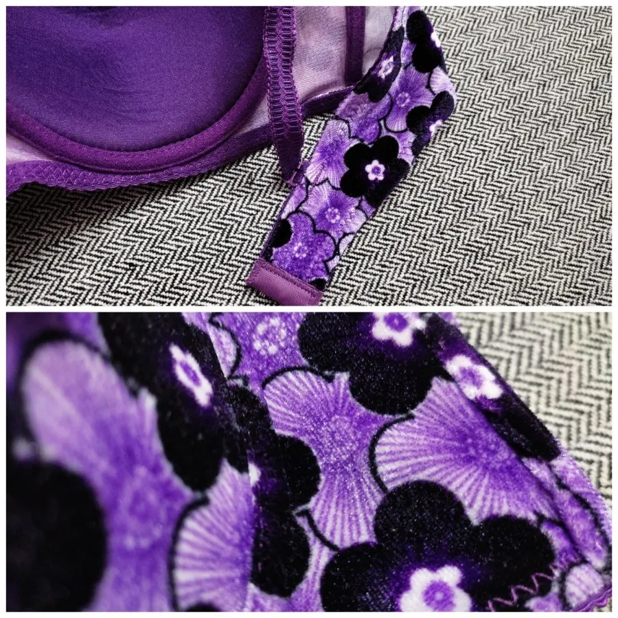 سوتین مخمل بنفش جذاب