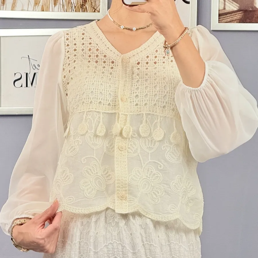 کرام قلاب بافی آستین حریر