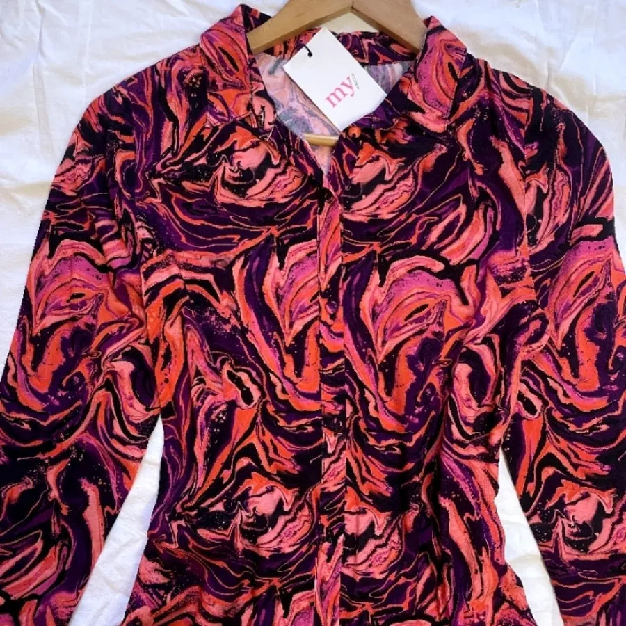 پیراهن نخی آبرنگی