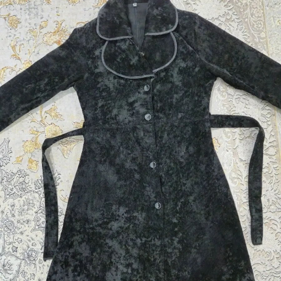 مانتو پالتویی مخمل کبریتی