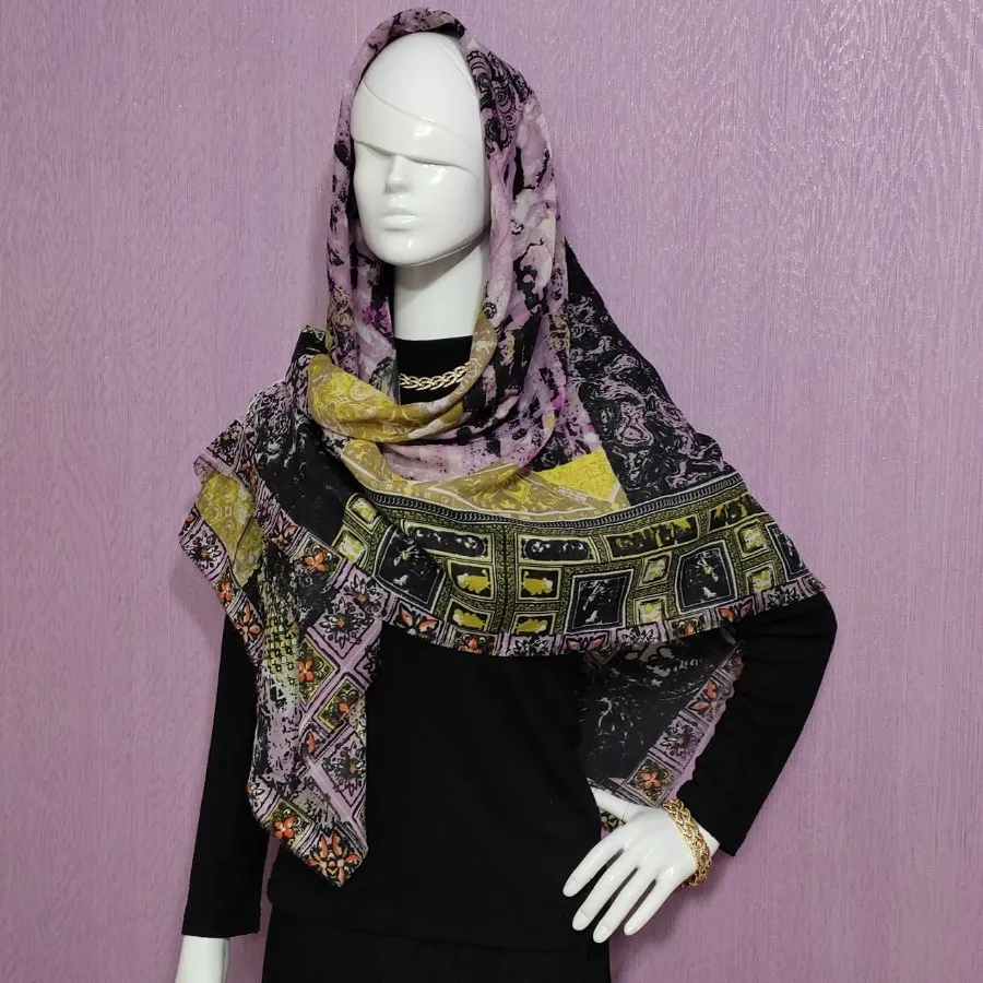 روسری نخی خالص قواره بزرگ