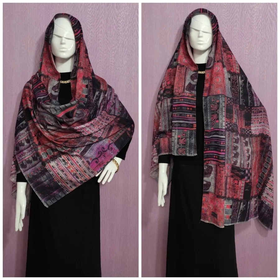 شال نخی کجراه طرح خاص