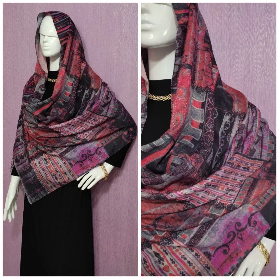 شال نخی کجراه طرح خاص