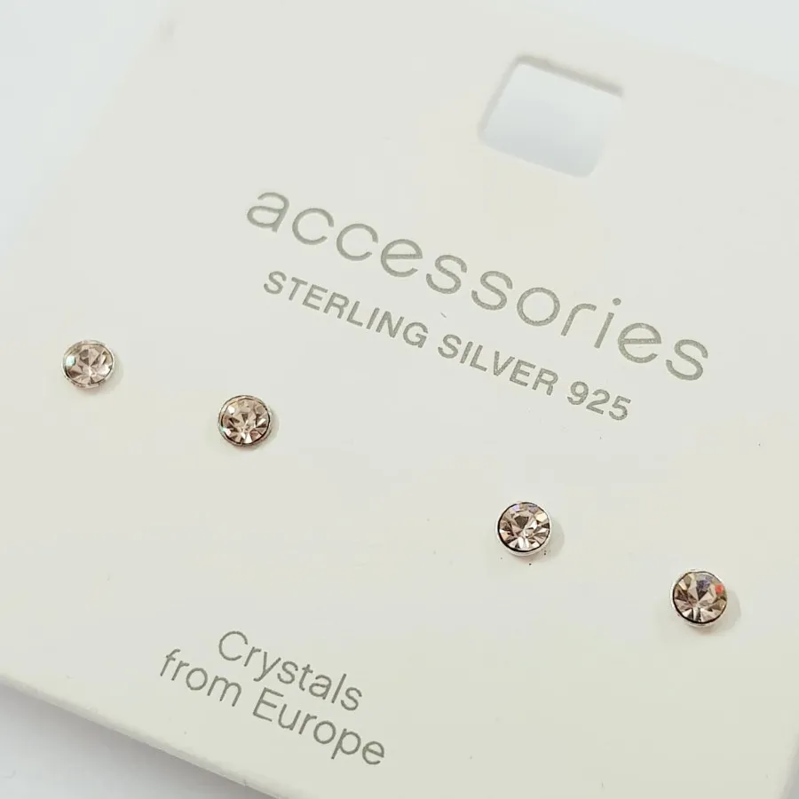 پک گوشواره میخی نقره 925