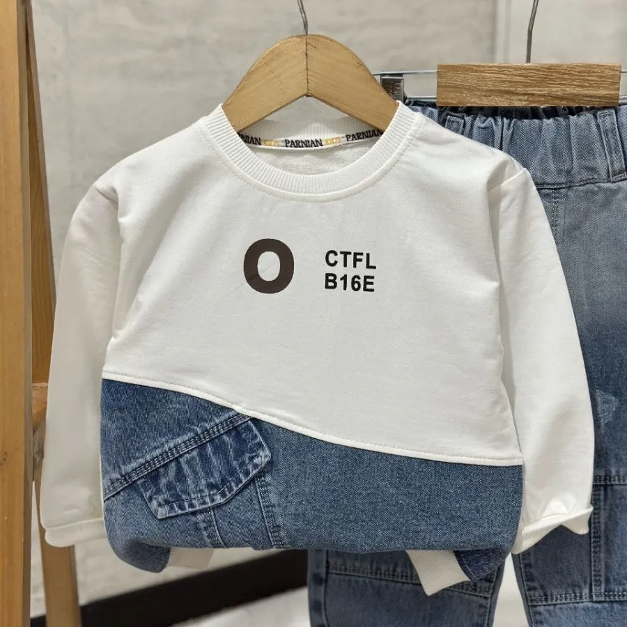 ست بلوز شلوار جین پسرونه