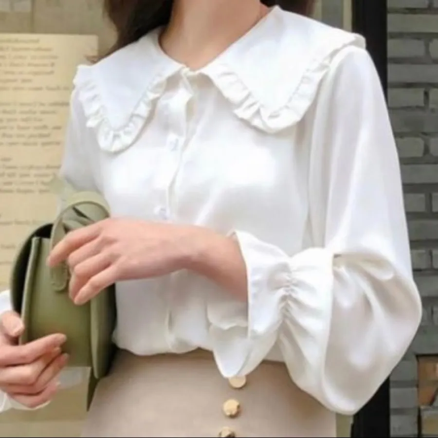 شومیز یقه پینترستی سفید