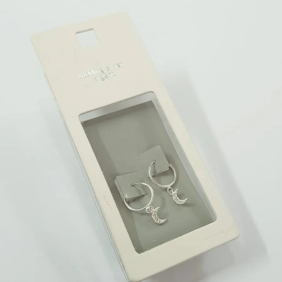 گوشواره نقره 925 آویز ماه