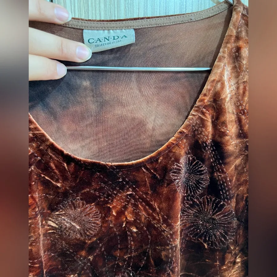 بلوز مخمل Canda سایز بزرگ