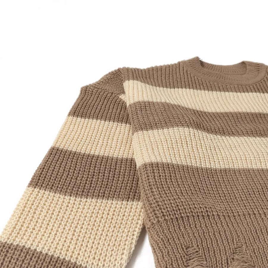 بافت زنانه قهوه ای کرم