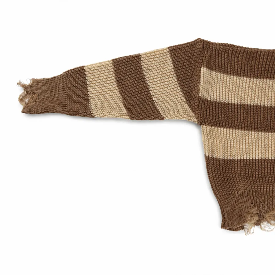 بافت زنانه قهوه ای کرم