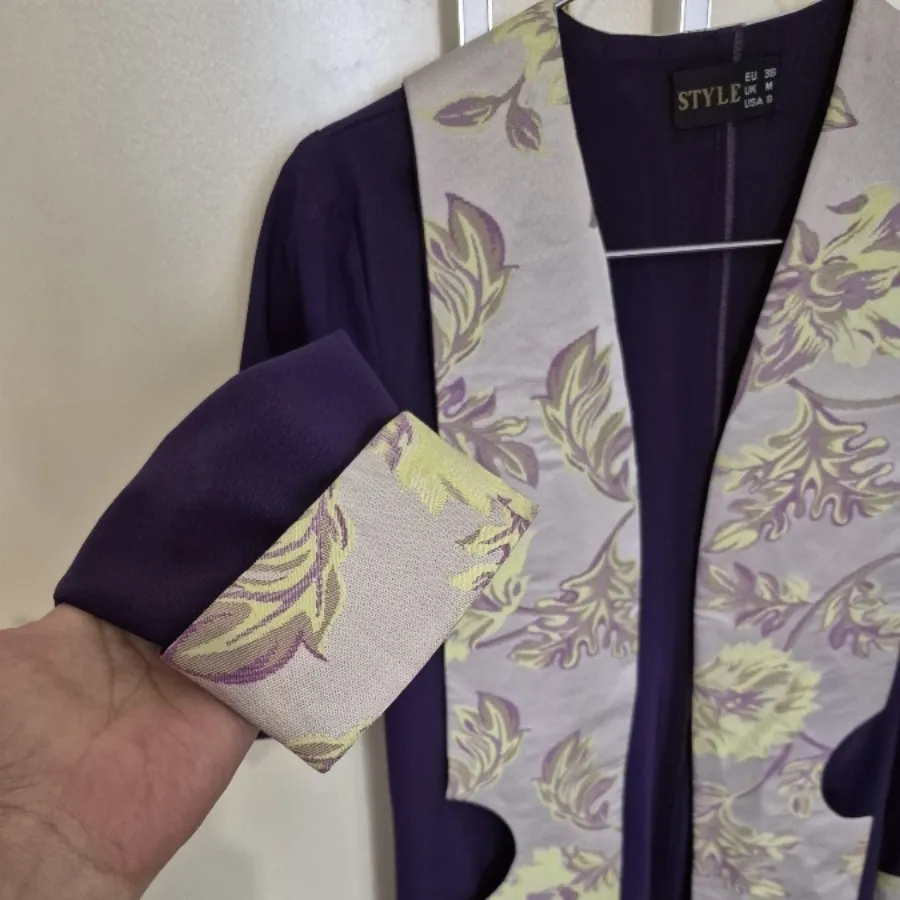 مانتوی بلند ترک بادمجونی