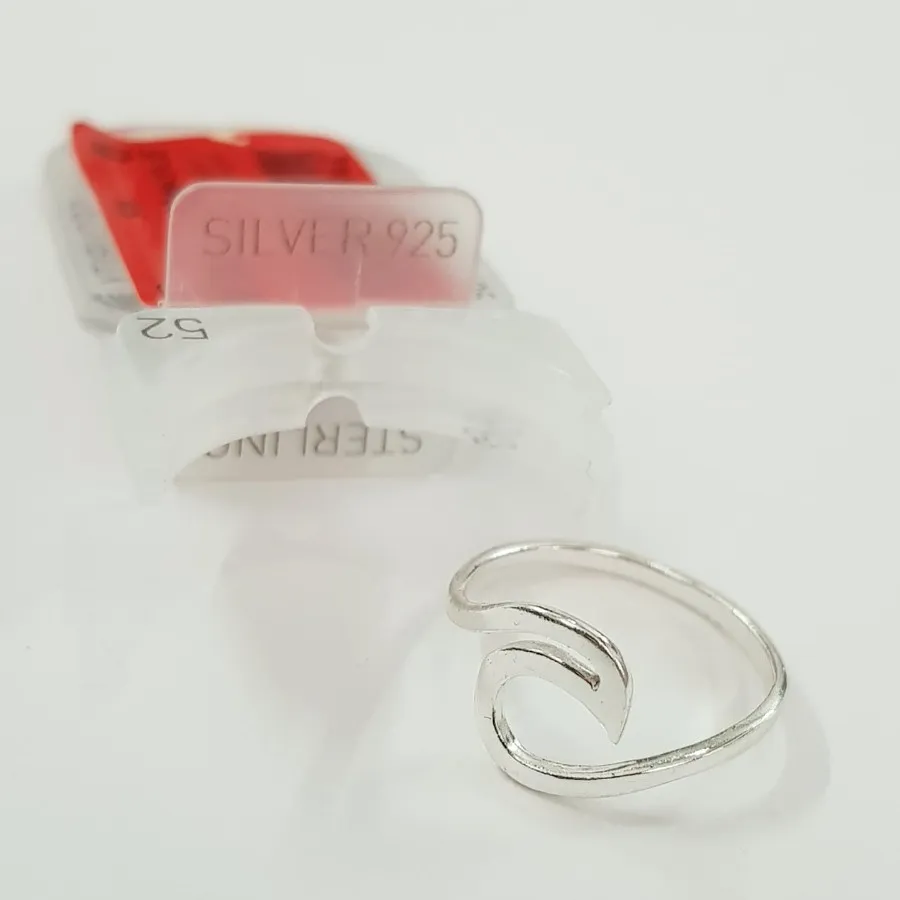 انگشتر نقره 925 طرح موج