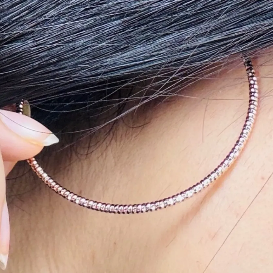 گوشواره حلقه ای رزگلد