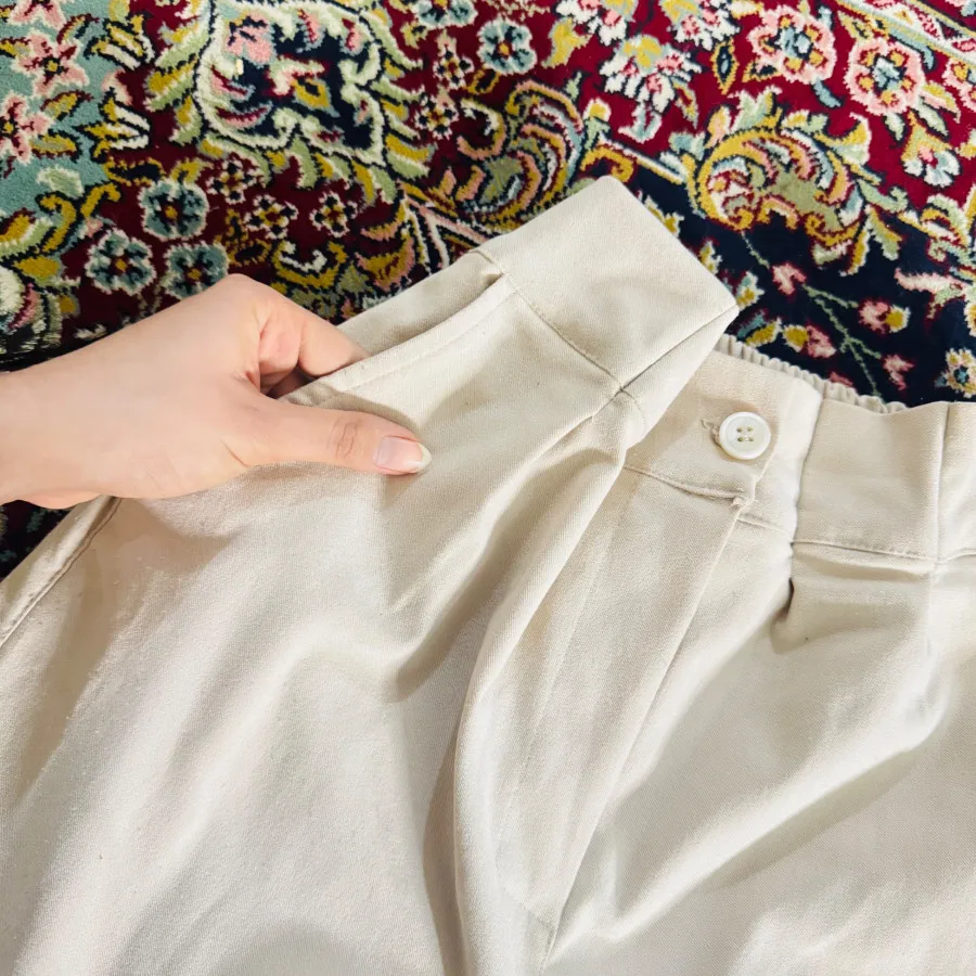 شلوار مام استایل پارچه ای