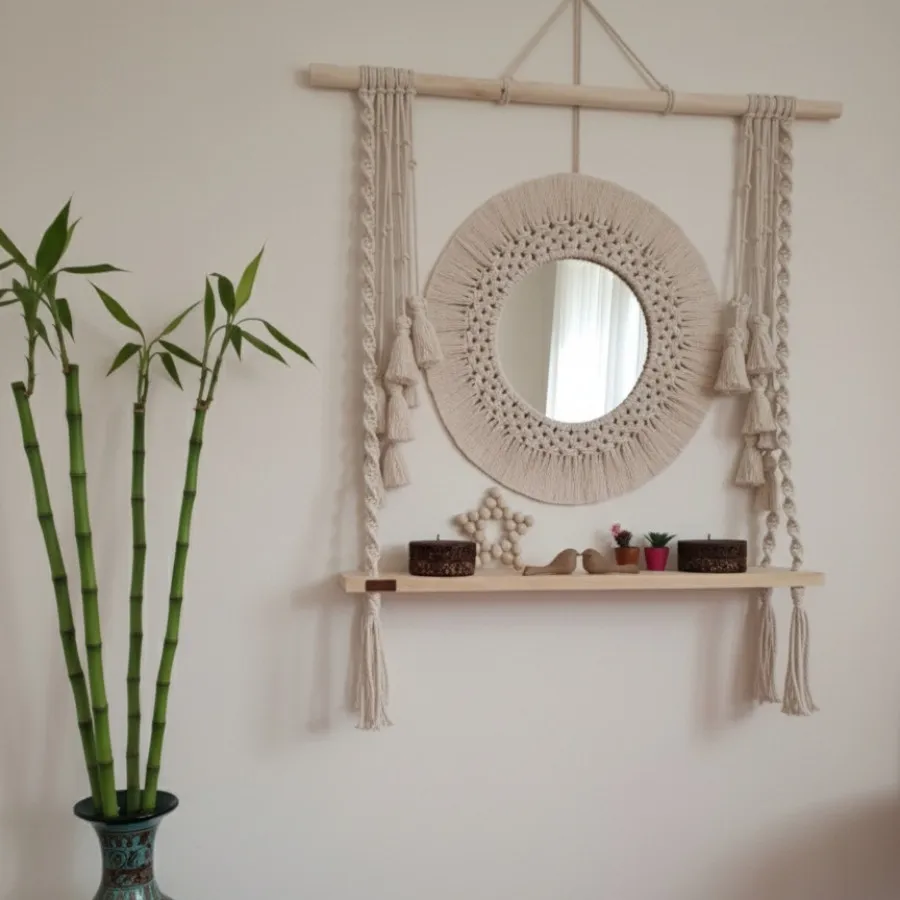 آینه و شلف مکرومه بافی