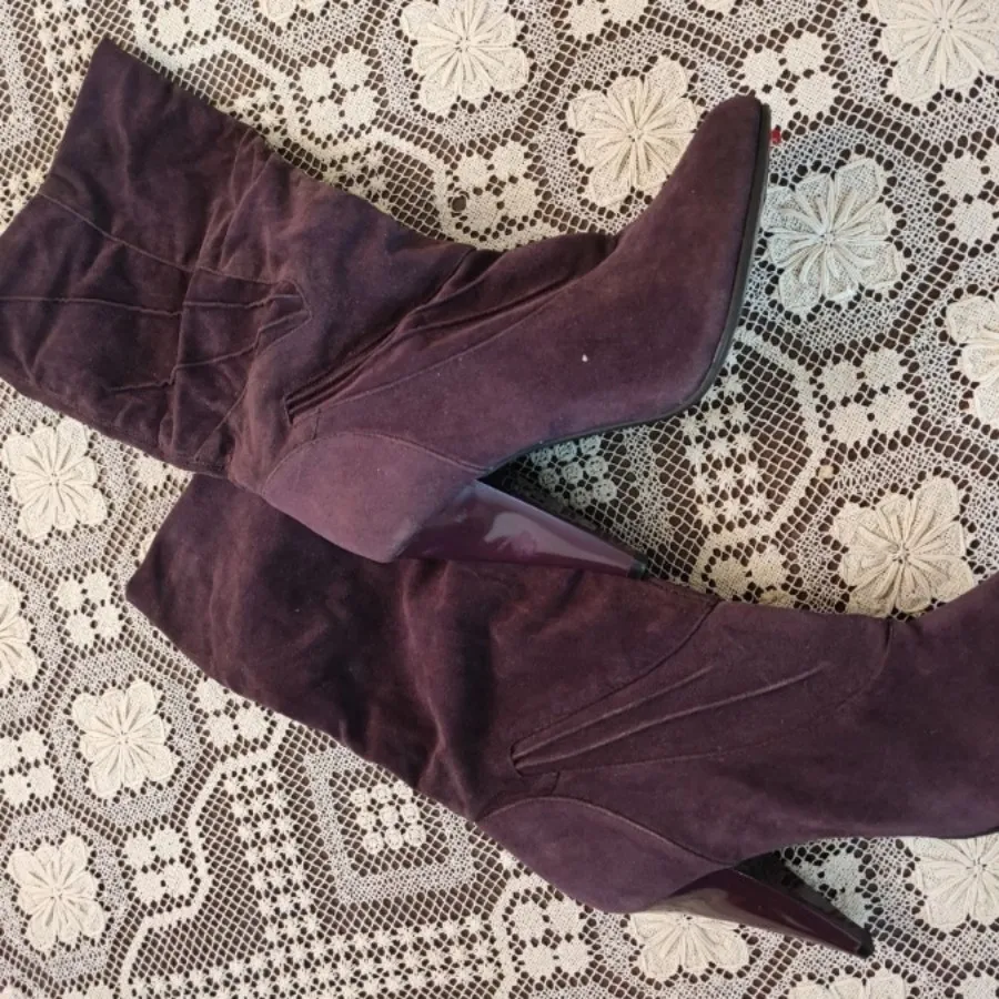 پوتین (چکمه) جیر بنفش