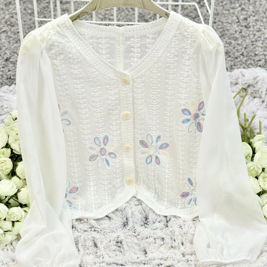 کراپ قلاب بافی آستین حریر