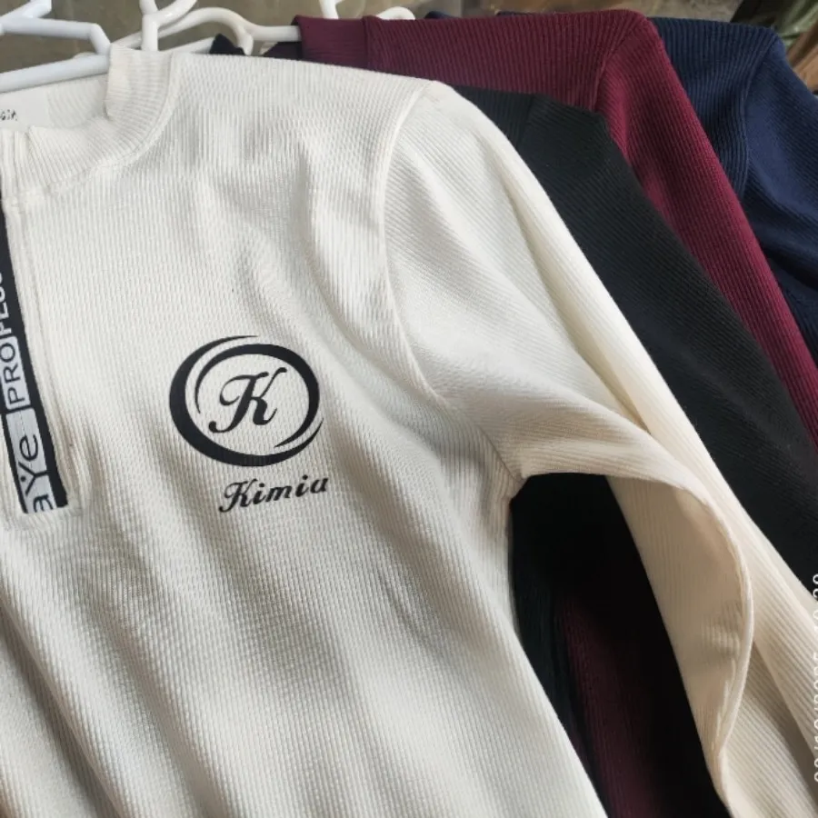 بلوز آستین بلند نیم زییپ