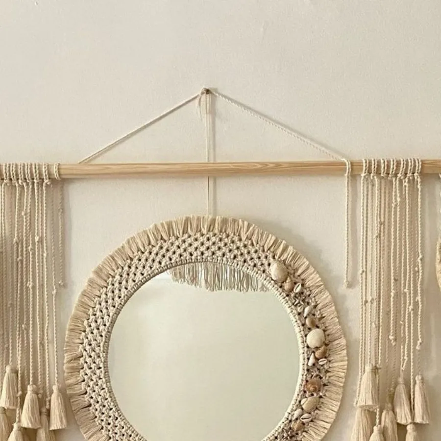 شلف و آینه مکرومه بافی