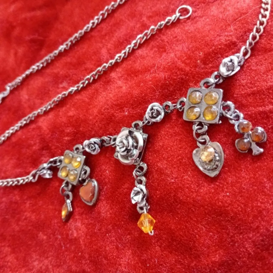 گردنبند فلزی گل رز