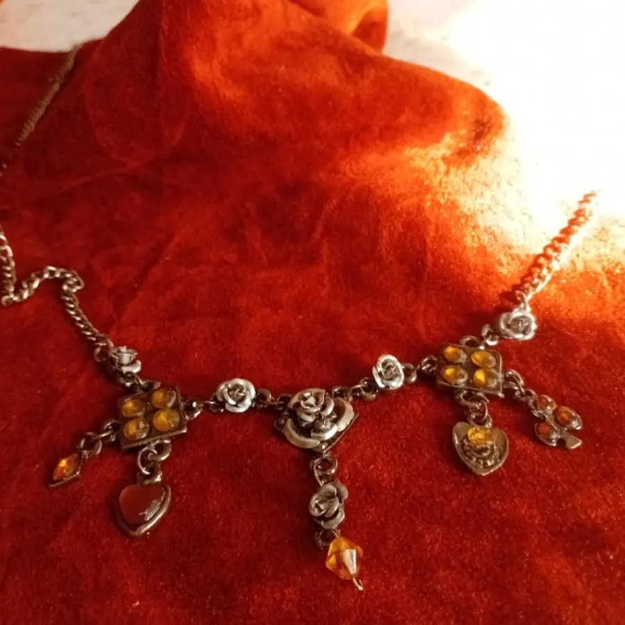 گردنبند فلزی گل رز