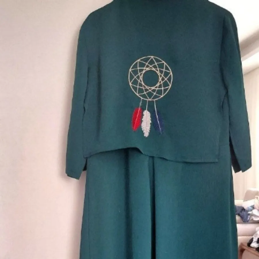 مانتو عبایی سبز کله غازی