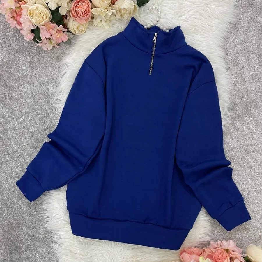 هودی نیم زیپ ساده